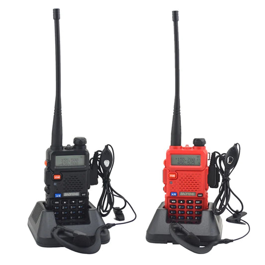 Baofeng Walkie Talkie UV-5R Dualband Two Way Radio VHF/UHF 136-174MHz & 400-520MHz FM Portable Transceiver with Earpiece