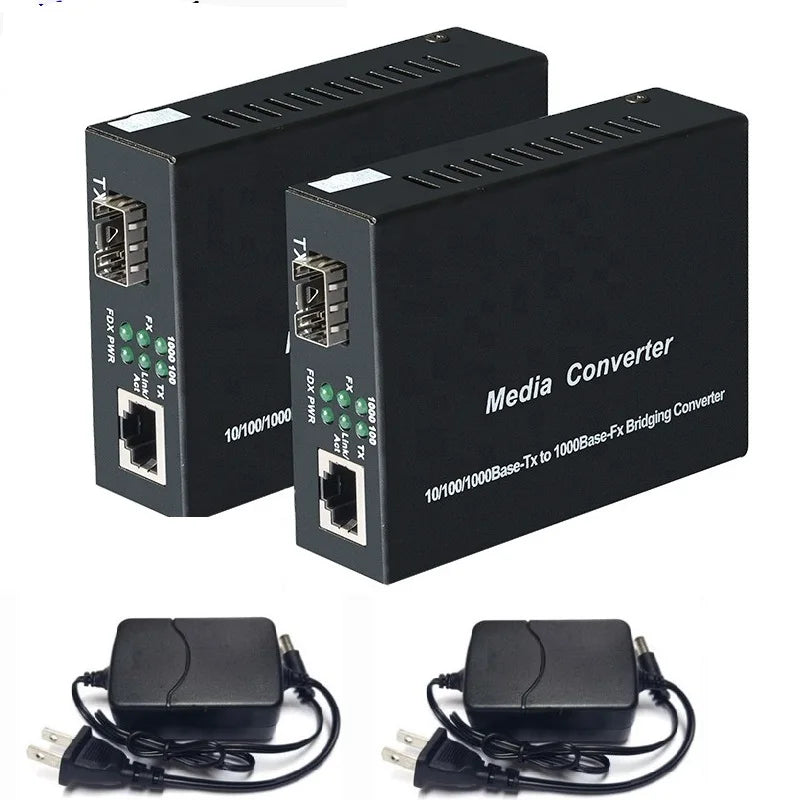 Gigabit SFP LC Multimode Module Fiber to RJ45 Ethernet Media Converter Fiber Optic Transceiver with 1.25G SFP LC Module