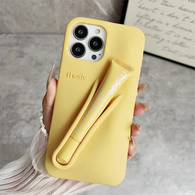 Hot Brand Lemontini Phone Case for IPhone 11 12 13 14 15 16 Pro Max Plus 17 Air Makeup Lip Gloss Silicone Cover with Lip Glaze