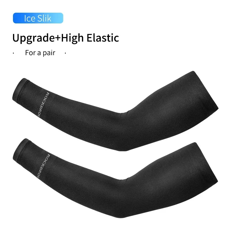 ROCKBROS Arm Sleeves Running Fishing Accessories Sunscreen Arm Cover Summer Cool Nylon Sleeves Outdoor Sports Cycling Equipment