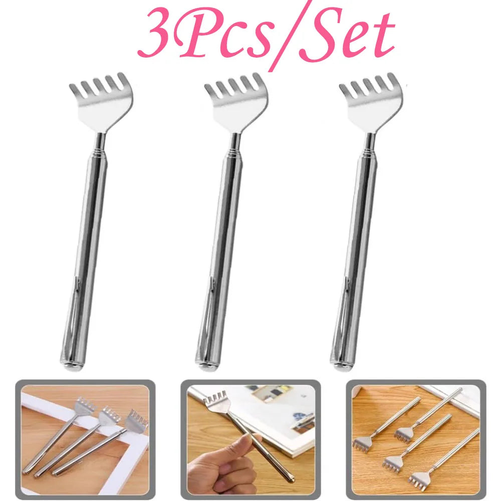 silvery Telescopic Back Scratcher, Portable Extendable Stainless Steel Scratchers for Men Women ,Mothers Gifts,Gifts For Men,G