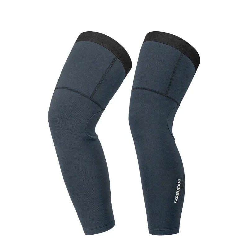 ROCKBROS Cycling Sleeve Leg Sleeve Windproof Sports Fleece Sleeves Knee Braces Men Women Autumn Winter Warmth Cycling Equipment