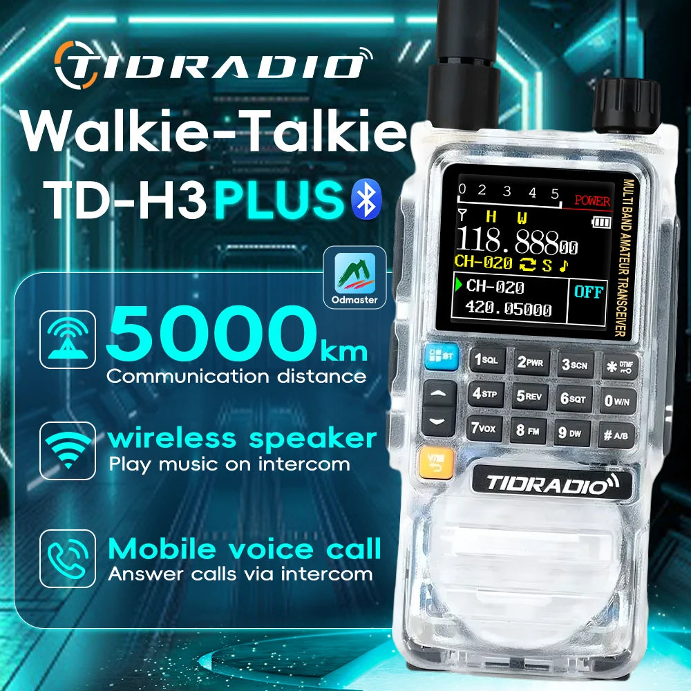 TIDRADIO H3 Plus Global Walkie Talkie Repeater Bluetooth Answerphone Air Band Long Range Radio Wireless Programming Three Models