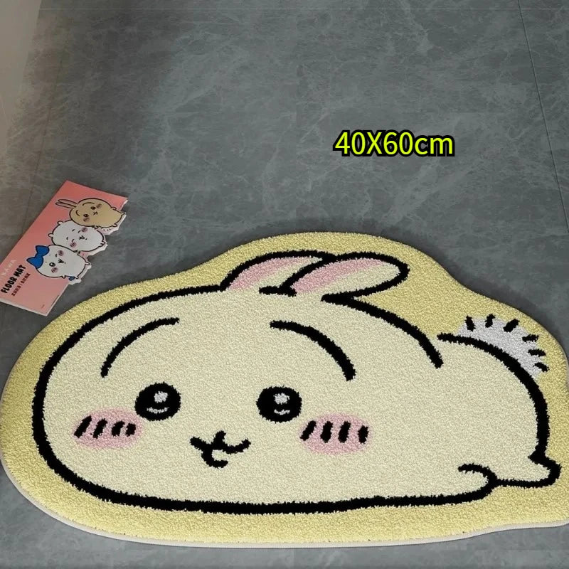 Chiikawa Cartoon Rug Anime Hachiware Usagi Plush Floor Mat Bathroom Non-Slip Carpet Car Cushion Soft Living Room Decor