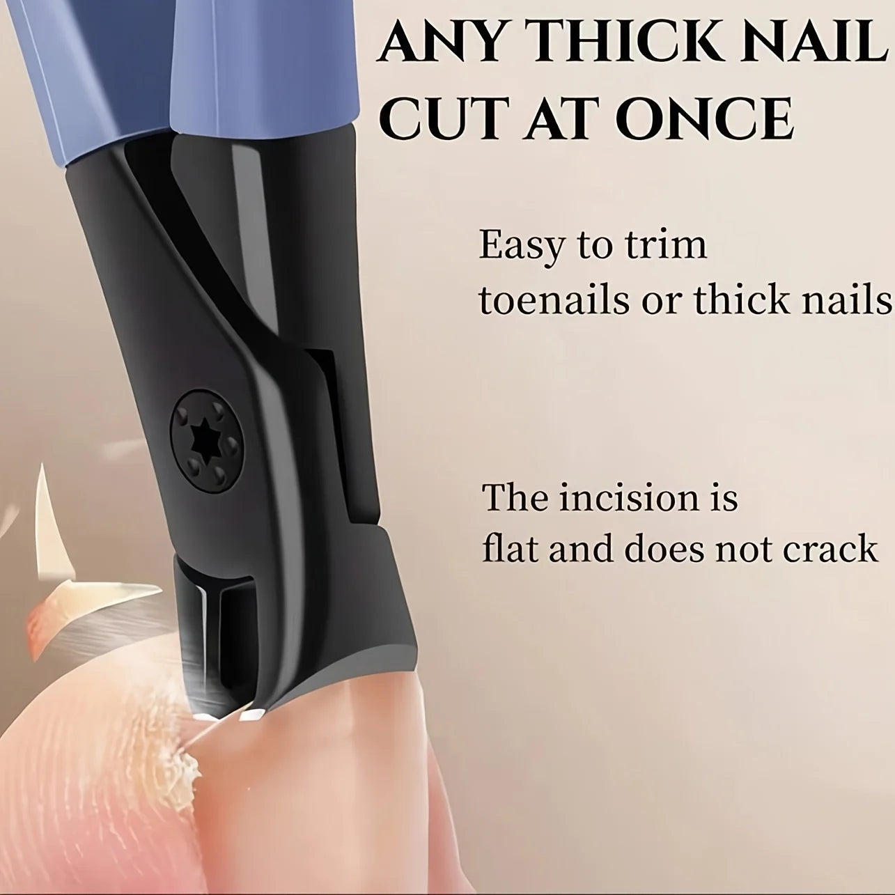 1 Piece Blue Nail Clipper, Suitable for Thick Nails, Ergonomic Handle, Foot Care Product, Effortless, Daily Essential