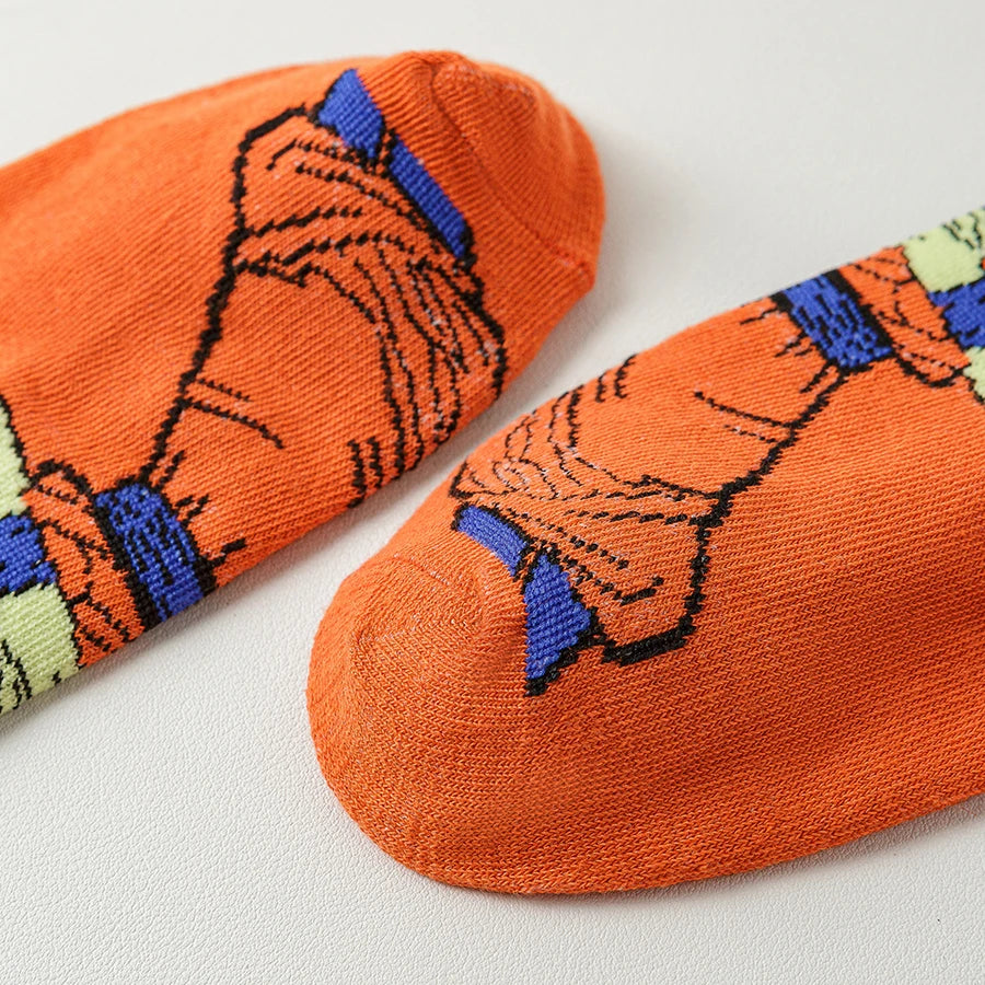 5Pairs BANDAI Men Women Hip Hop Street Style Cartoon Anime Socks Novelty Funny Casual short boat invisible Socks