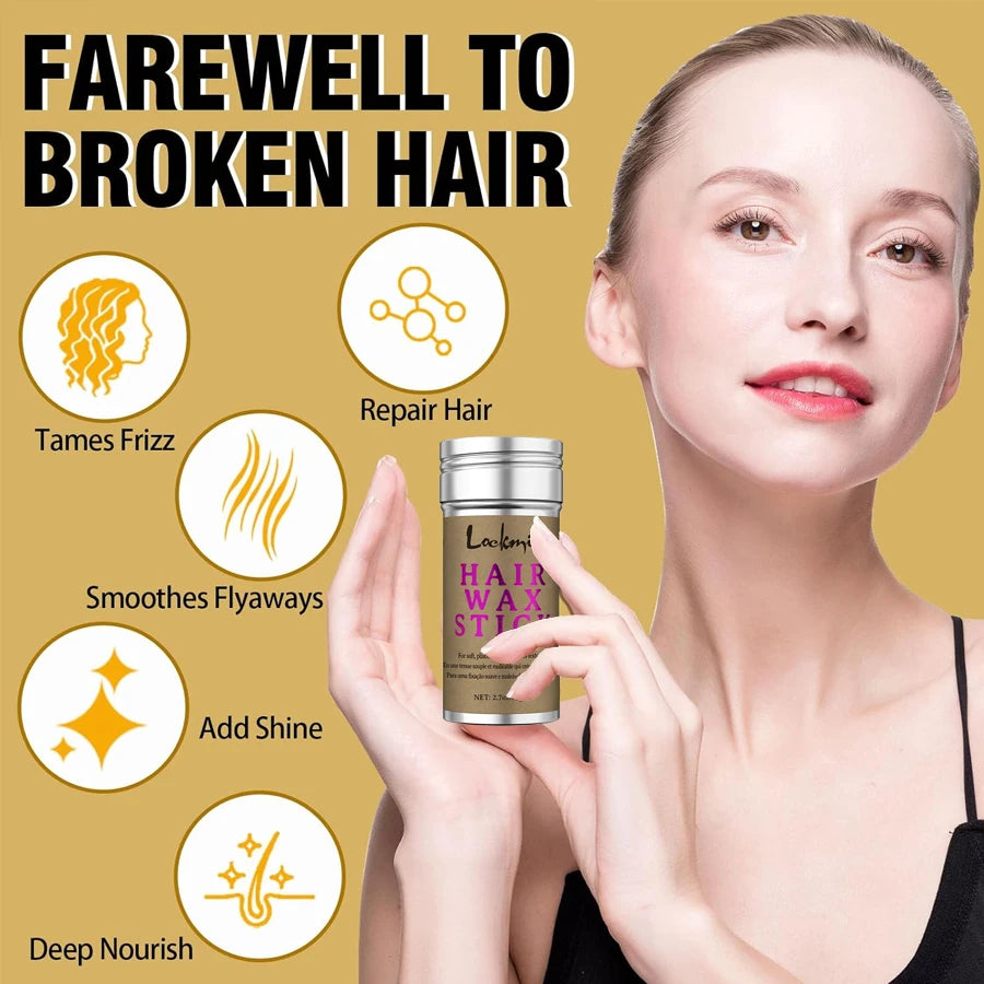 LOCKMIO Women Hair Wax Stick for Wigs Anti-frizz Flyaways Control Styling Wax Long-lasting Smooth Broken Back Hair Pomade Cream