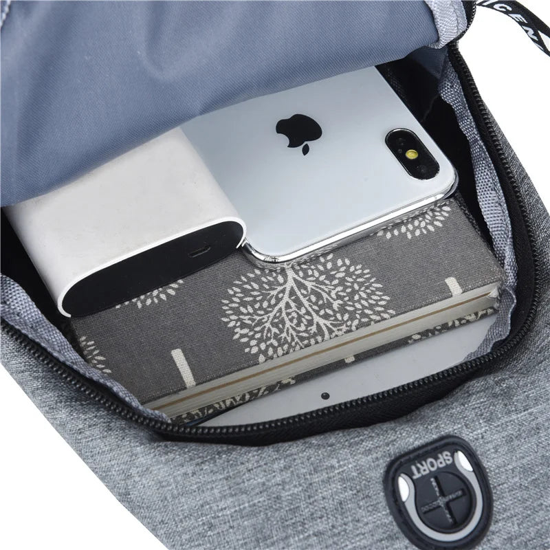 2025 New Multifunctional Chest Bag Men's Fashion Trend Oxford Cloth Shoulder Bag Korean Style Casual Waterproof Messenger Bag