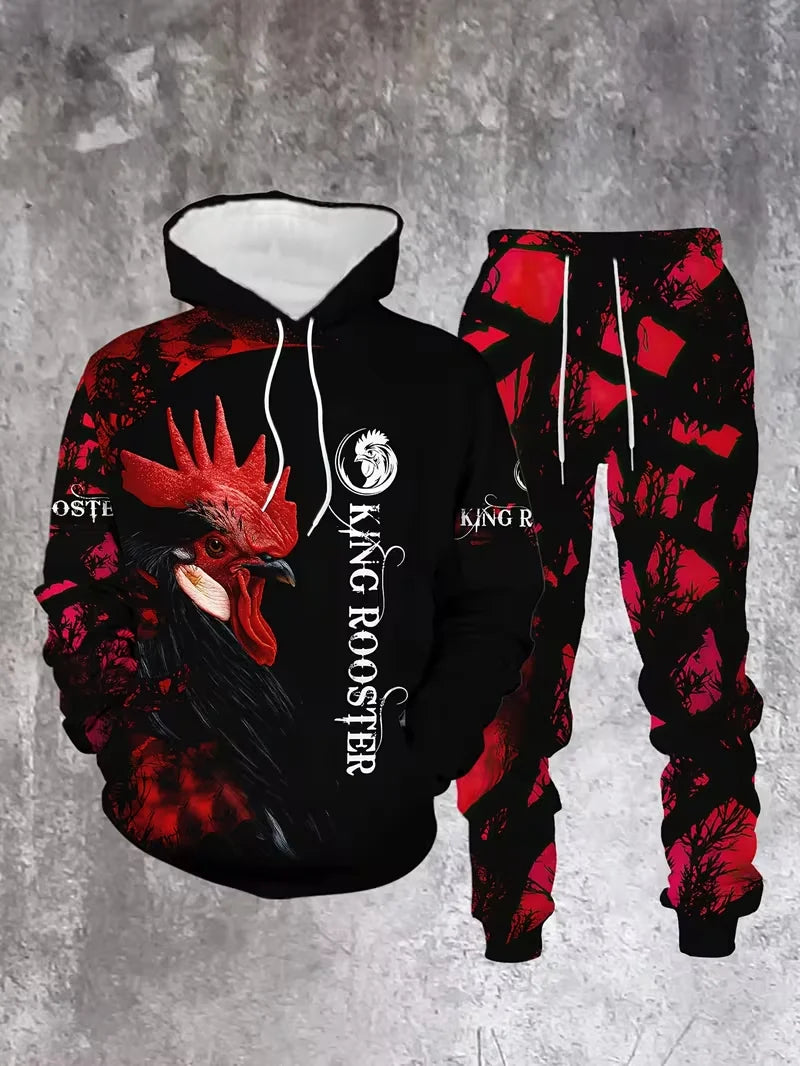 Hot-selling Camouflage Animal Hoodies For Man Suit Pants 3D Print Plant Series Sportswear Two-piece Casual Outdoor Sports Suit