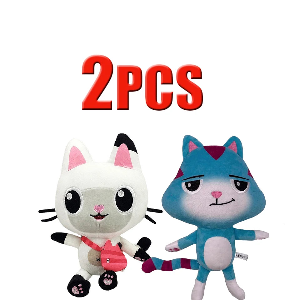 25cm 7-piece Gabby doll house plush toy cartoon stuffed animal mermaid cat mermaid plush doll children's Christmas gift
