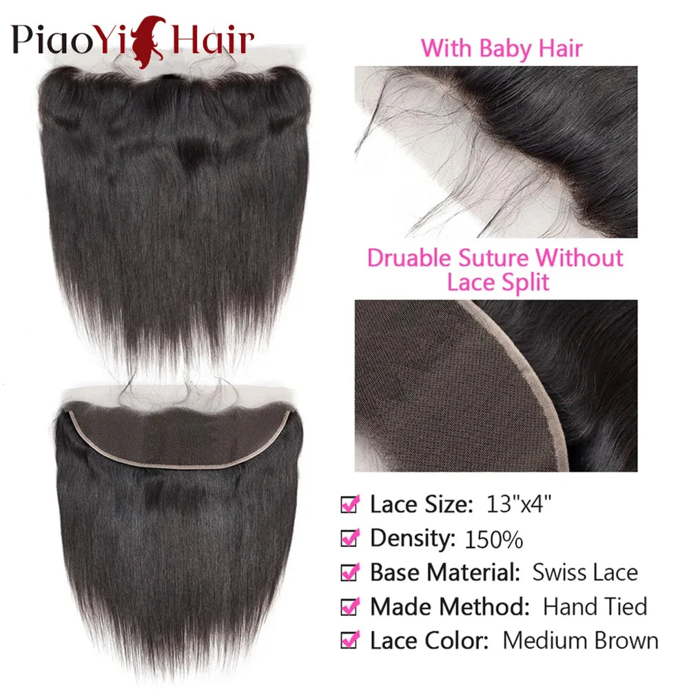 Straight 13x6 13X4 HD Lace Frontal Brazilian Human Hair Preplucked 4x4 5x5 6x6 Transparent Lace 2x6 Hd Lace Closure Human Hair