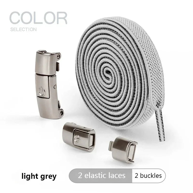 No Tie Shoe Laces Press Lock Shoelaces Without Ties Elastic Laces Sneaker Kids Adult 8MM Widened Flat Shoelace for Shoes