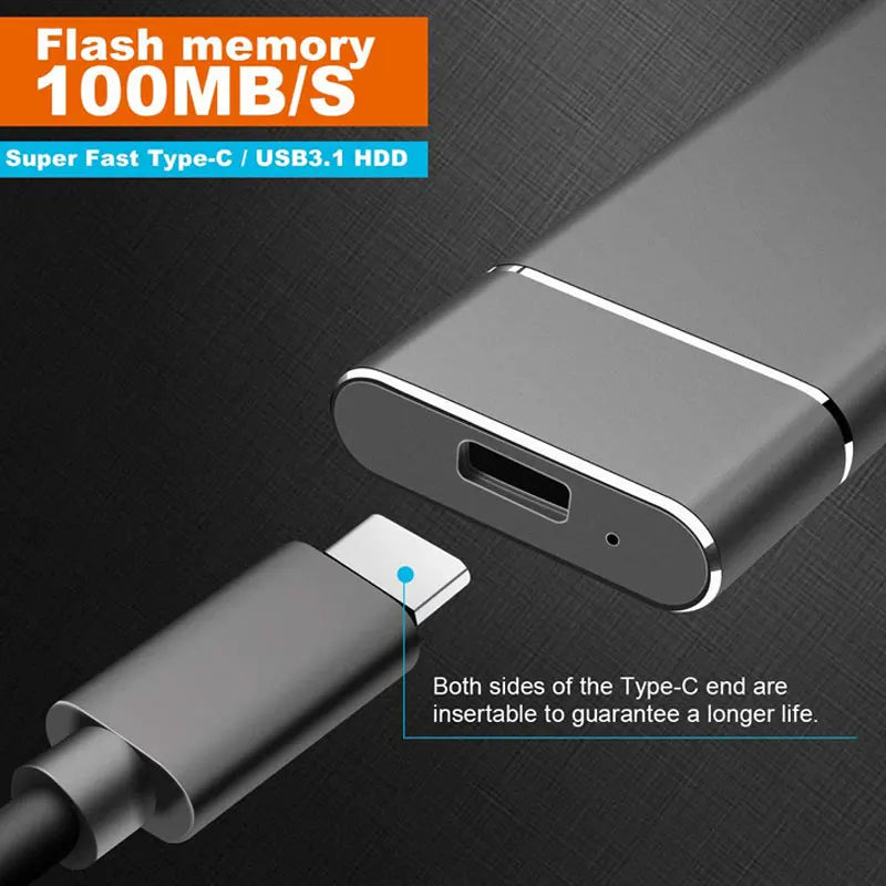 External 2TB/20TB/30TB Ssd High-Speed Solid State Drive Type-C/USB 3.1 Interface Portable Hard Disk for PC Laptop MAC