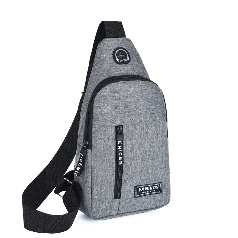 2025 New Multifunctional Chest Bag Men's Fashion Trend Oxford Cloth Shoulder Bag Korean Style Casual Waterproof Messenger Bag