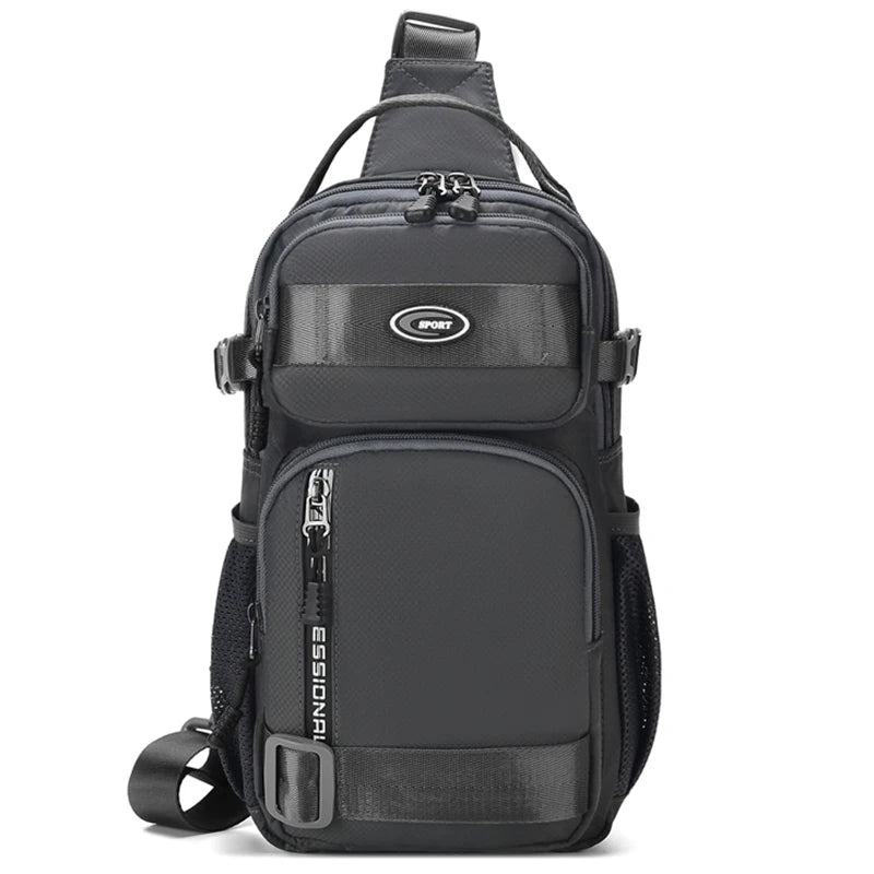 Riding backpack for men, men's chest bag, casual men's single shoulder bag, lightweight and large-capacity crossbody bag
