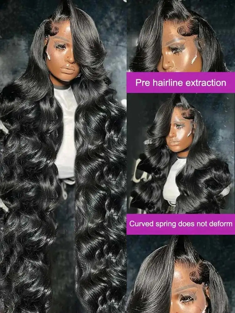 Raw Peruvian Body Wave 250% Density 40 42 inch 13x6 HD Lace Front Human Hair Wigs 13x4 Frontal Wigs Women Glueless Closure Wigs