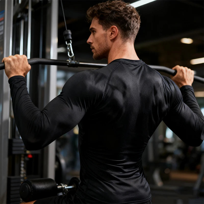Winter Compression Running Sets Men Long Sleeve Shirt Basketball Fitness Gym Clothing Male Workout Muscle Top Tracksuit Fleece