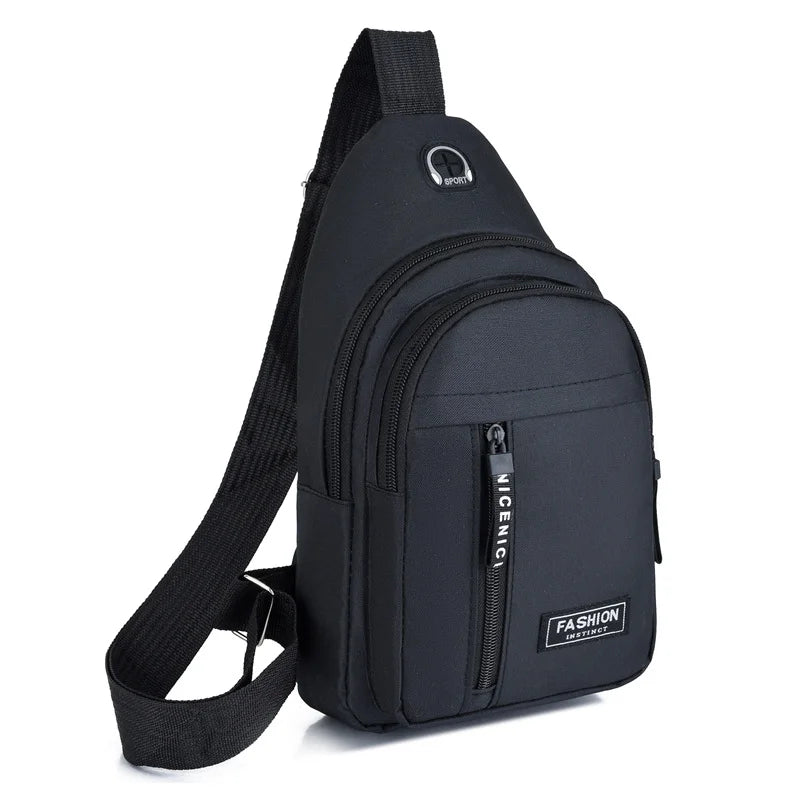 2025 New Multifunctional Chest Bag Men's Fashion Trend Oxford Cloth Shoulder Bag Korean Style Casual Waterproof Messenger Bag