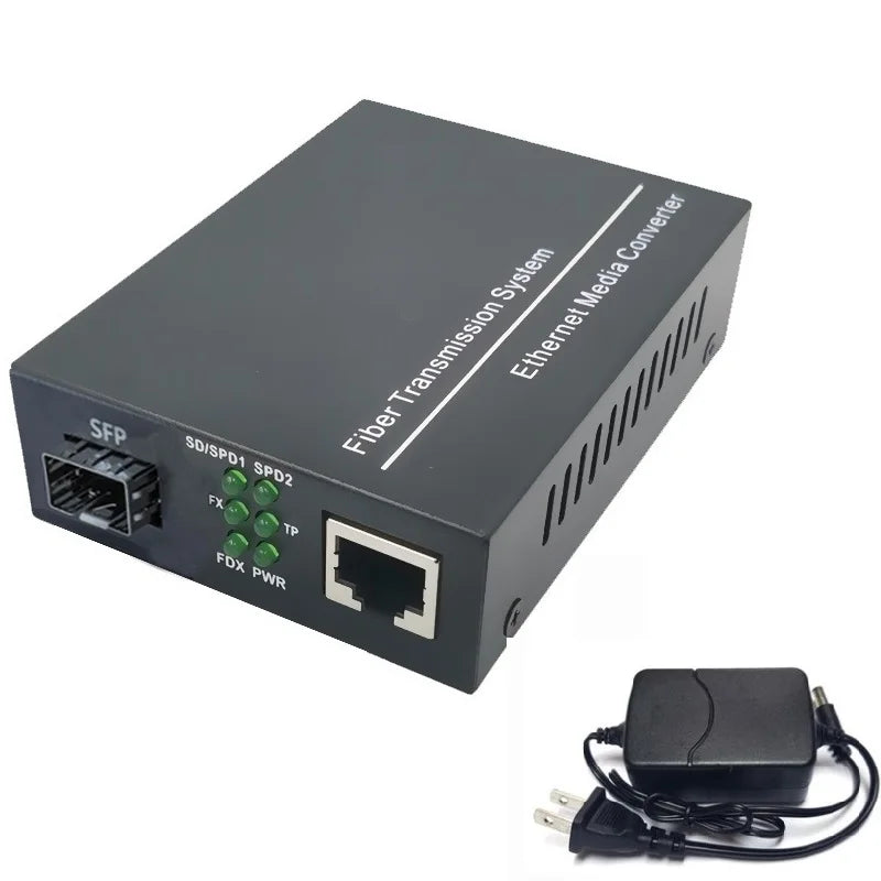 Gigabit SFP LC Multimode Module Fiber to RJ45 Ethernet Media Converter Fiber Optic Transceiver with 1.25G SFP LC Module