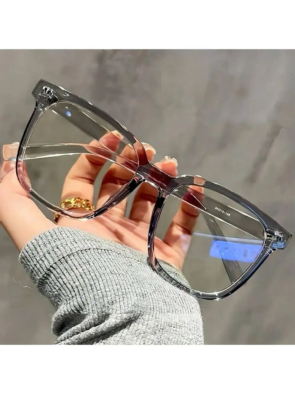 3 pairs of universal fashion glasses, square-framed glasses, fashionable campus style, clear black frame, back to school