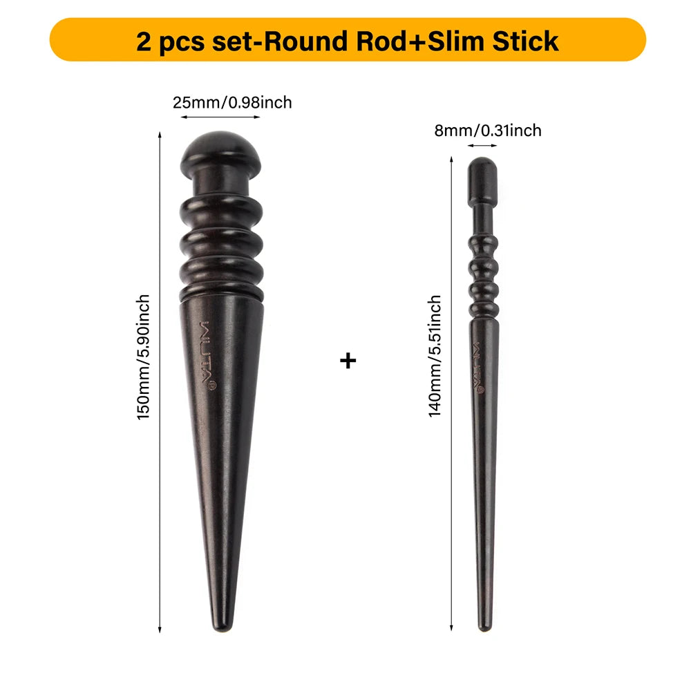 WUTA High Density Ebony Black Wood Leather Edge Burnisher Slicker Leather Craft Tool Polished Grinding Tool-3 Type Available