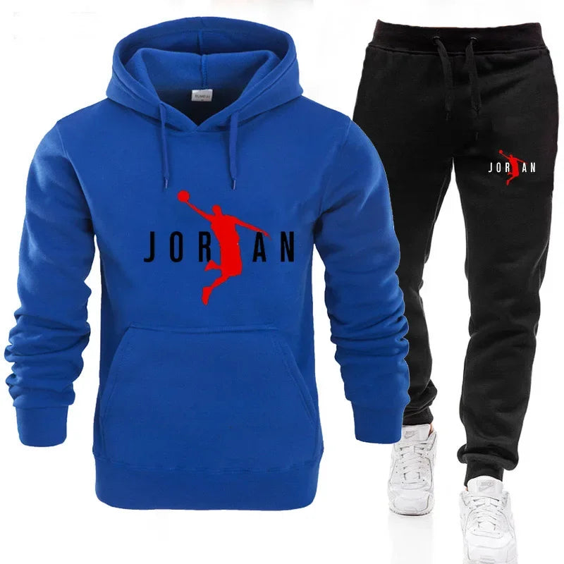 2025 Men's Fitness Jogging Casual sportswear Set, Spring and Autumn fashion hoodie + sports Pants two-piece set