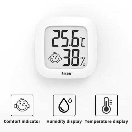 Digital LCD Thermometer Hygrometer Indoor Room Mini Electronic Temperature Humidity Meter Sensor Gauge Weather Station for Home