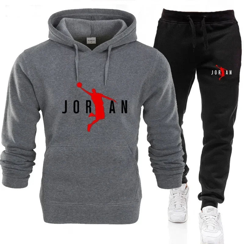 2025 Men's Fitness Jogging Casual sportswear Set, Spring and Autumn fashion hoodie + sports Pants two-piece set