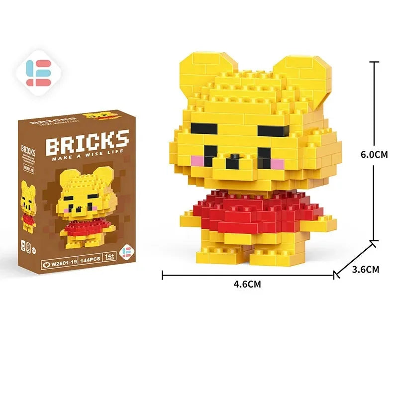Disney LiLo Stitch Toys Building Blocks  Pikechu lega Anime Cartoon Character Model Building Blocks Toy for children Gift
