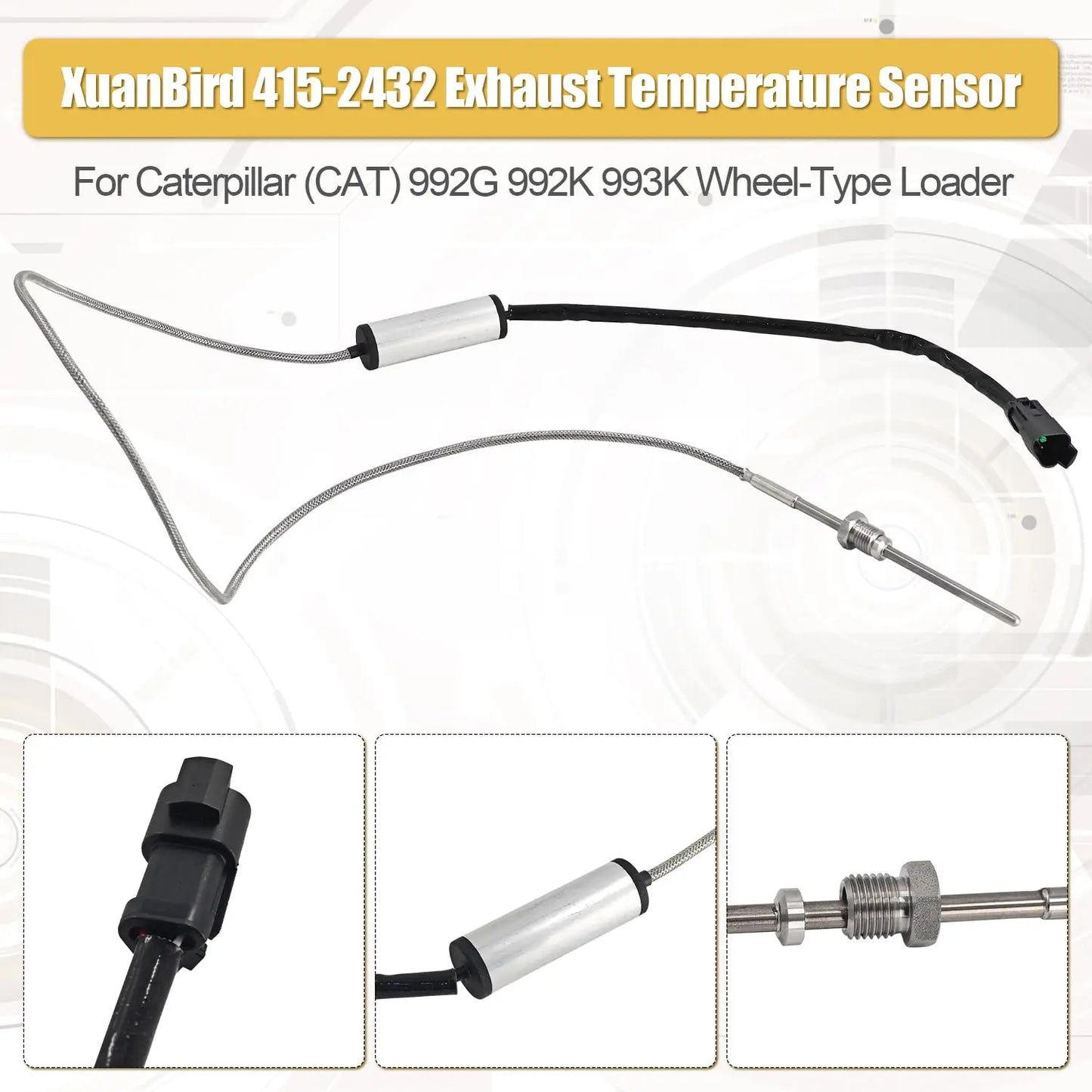 415-2432 Exhaust Temperature Sensor Fit for Caterpillar (CAT) 992G 992K 993K Wheel-Type Loader 4152432