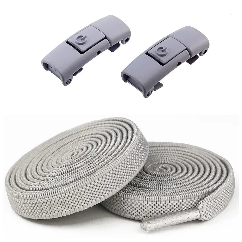 No Tie Shoe Laces Press Lock Shoelaces Without Ties Elastic Laces Sneaker Kids Adult 8MM Widened Flat Shoelace for Shoes