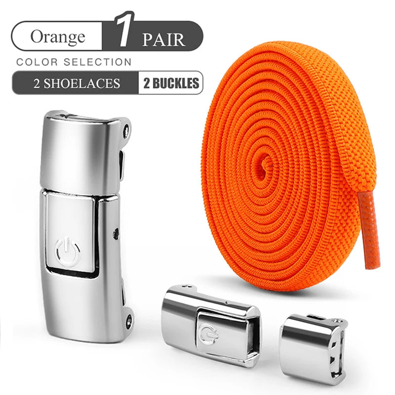 No Tie Shoe Laces Press Lock Shoelaces Without Ties Elastic Laces Sneaker Kids Adult 8MM Widened Flat Shoelace for Shoes