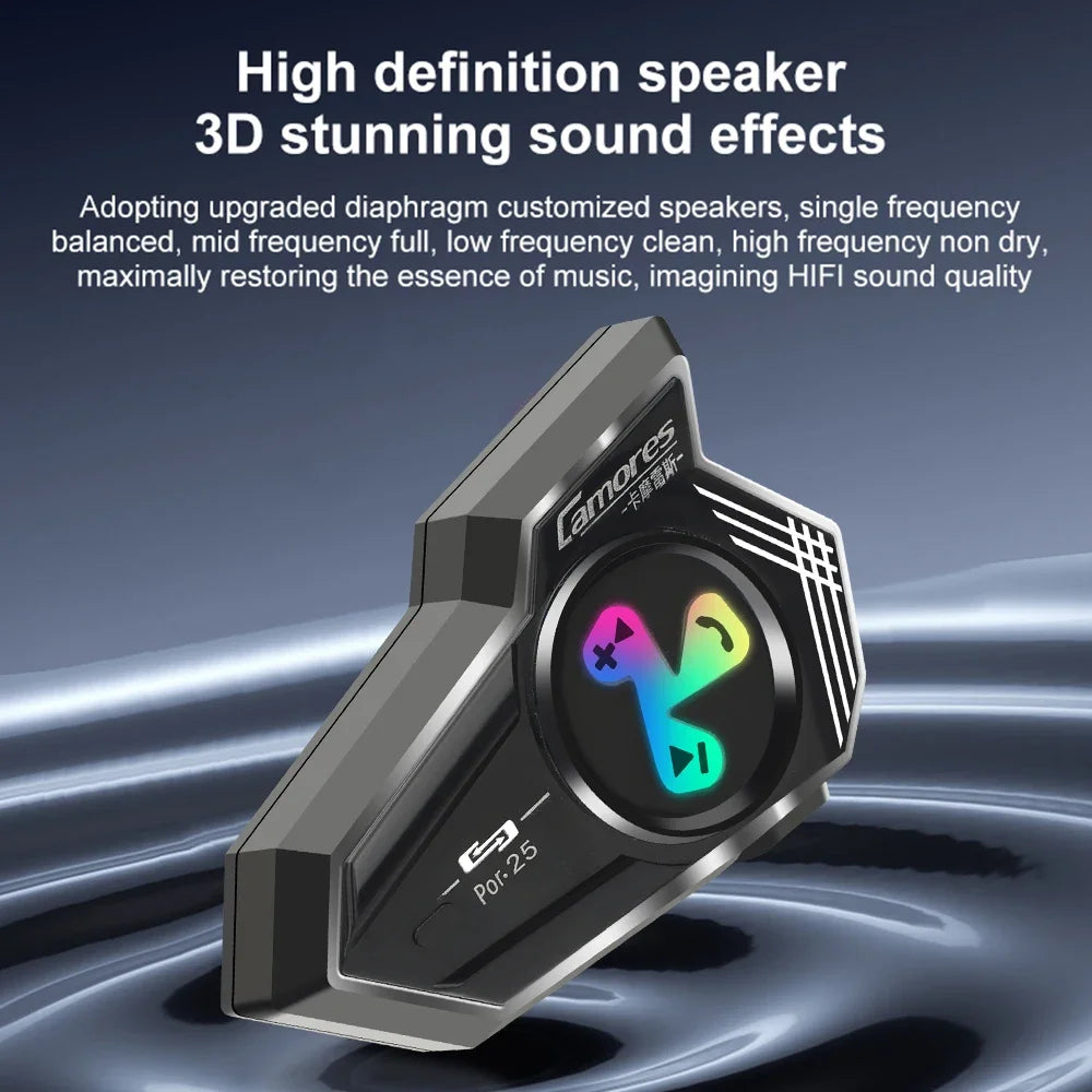Bluetooth 5.4 Wireless Motorcycle Helmet Headset Hands-free Call Phone Motorcycle Waterproof Earphone Music Player Moto Helmet