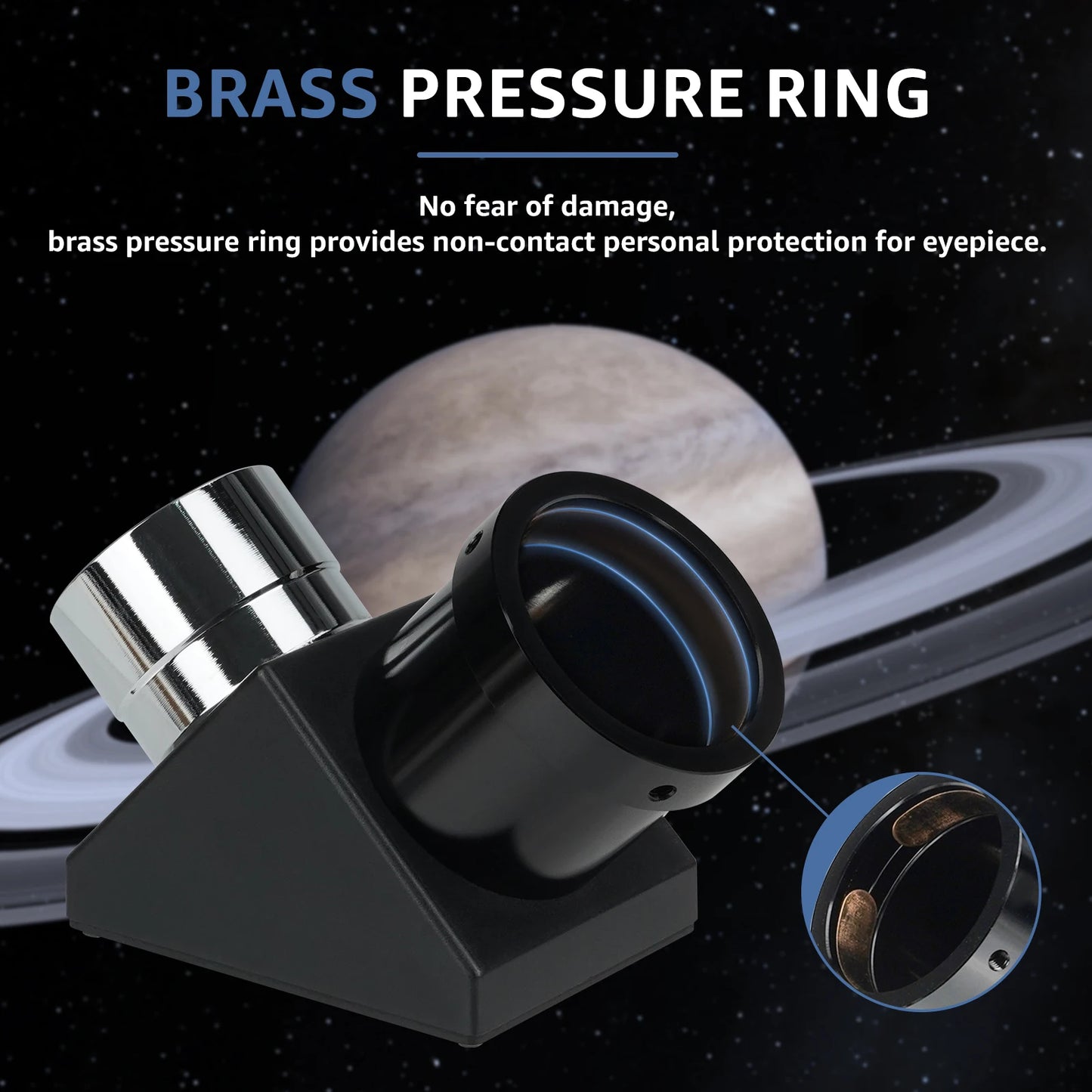 SVBONY 1.25-inch 90 Degree Mirror Diagonal Brass Compression Rings for Refractor Telescope SV221