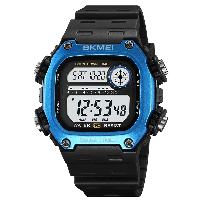 SKMEI Back Light Dightal Countdown Sport Watches Mens Fashion 5Bar Waterproof Stopwatch Wristwatch Alarm montre homme 2126