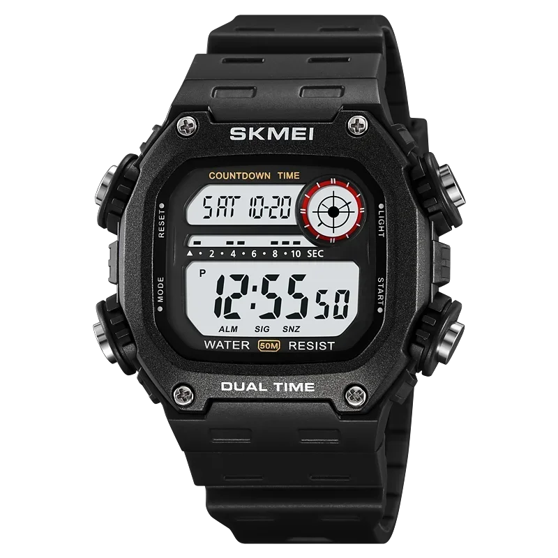 SKMEI Back Light Dightal Countdown Sport Watches Mens Fashion 5Bar Waterproof Stopwatch Wristwatch Alarm montre homme 2126