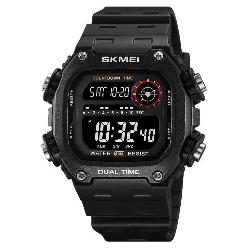 SKMEI Back Light Dightal Countdown Sport Watches Mens Fashion 5Bar Waterproof Stopwatch Wristwatch Alarm montre homme 2126
