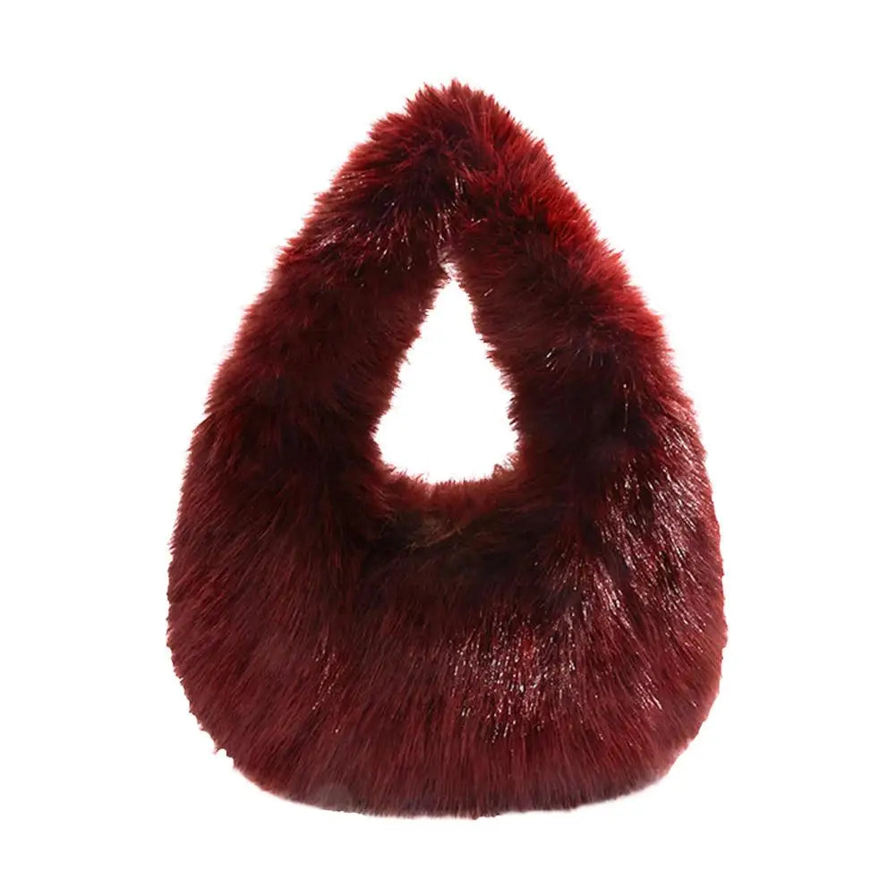 Autumn Winter New Trend Women's Fuzzy Bag High-End Niche Plush Handbag Mini Clutch Soft plush Shoulder Bag