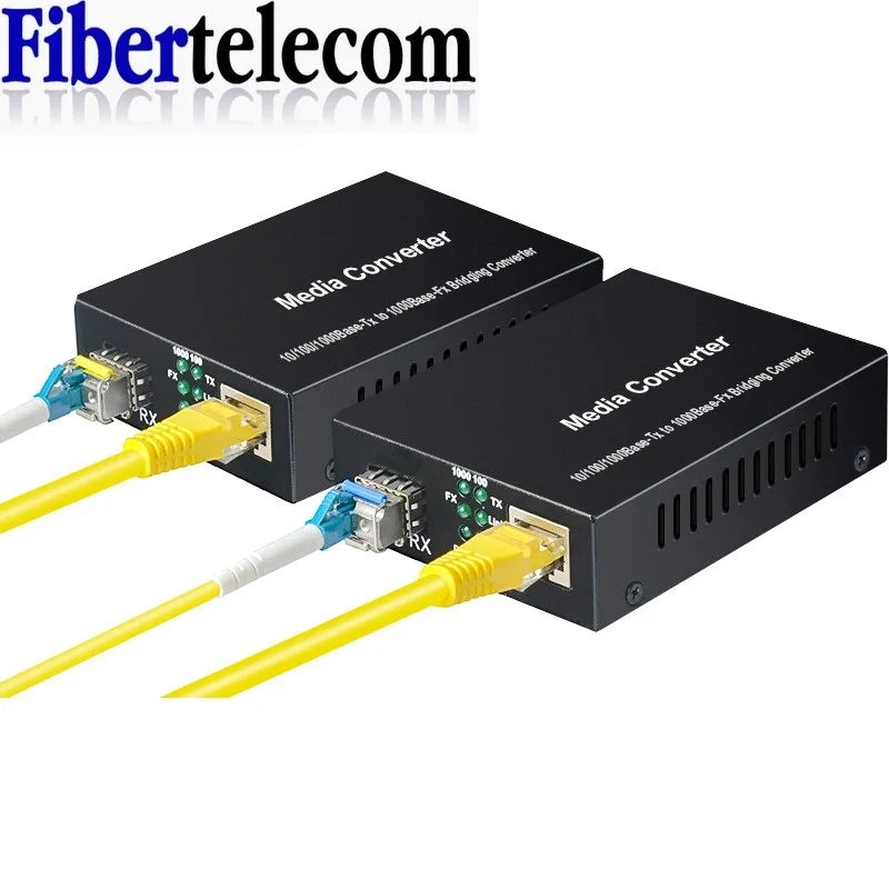 Gigabit SFP LC Multimode Module Fiber to RJ45 Ethernet Media Converter Fiber Optic Transceiver with 1.25G SFP LC Module