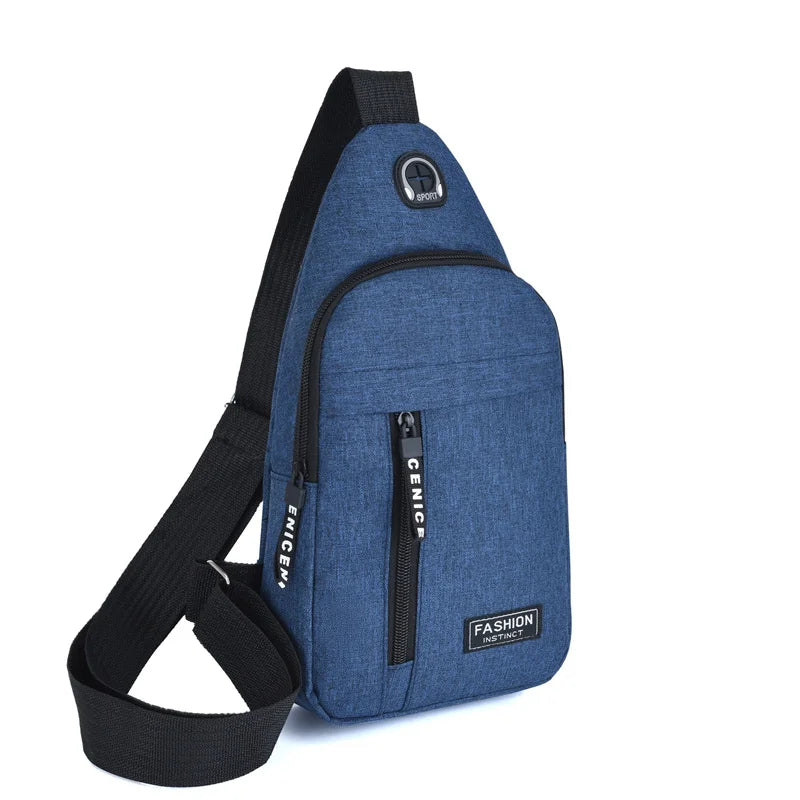 2025 New Multifunctional Chest Bag Men's Fashion Trend Oxford Cloth Shoulder Bag Korean Style Casual Waterproof Messenger Bag