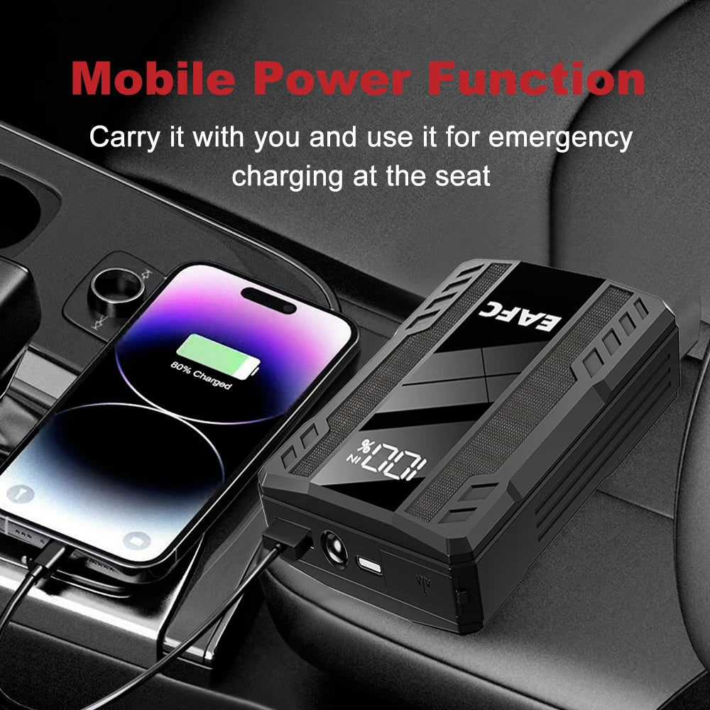 Car Jump Starter 2000A Battery Charger 1200A/1000A Emergency Start-up Lighting Power Bank Car Booster for 12V Vehicles Starting