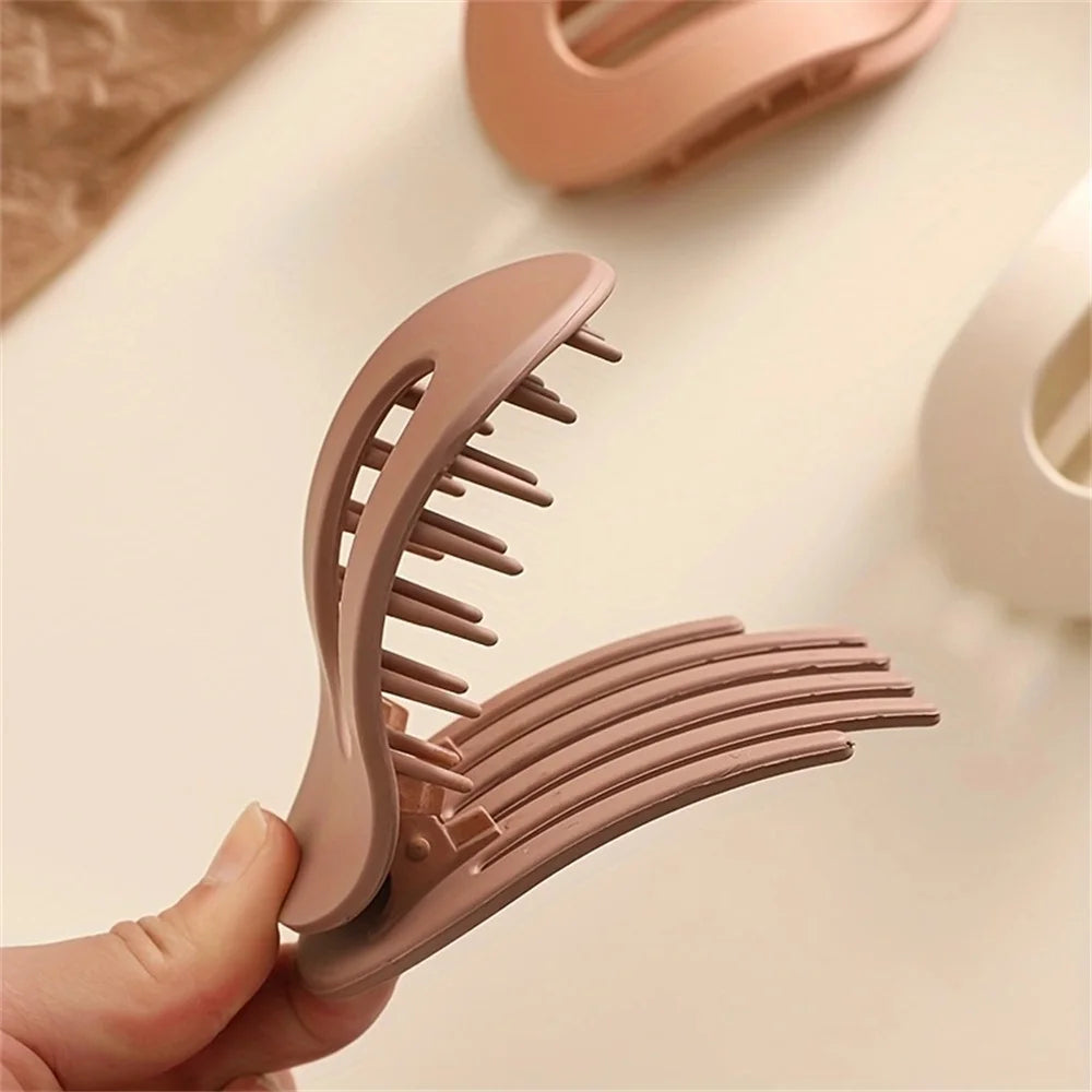 4Pcs/Set New Elegant Matte Acrylic Rounded Duckbill Hair Clips Women Fashion Solid Color Plastic Hairpin Hair Accessories