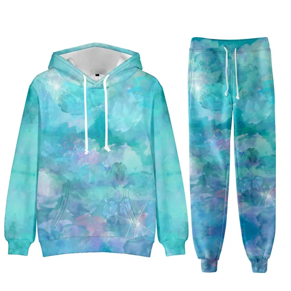 Camouflage Men Hoodie Sets 3D Print Tracksuit Set Man Hoodie + Pants 2pcs Set Outdoor Oversize Casual Men's sportswear clothing