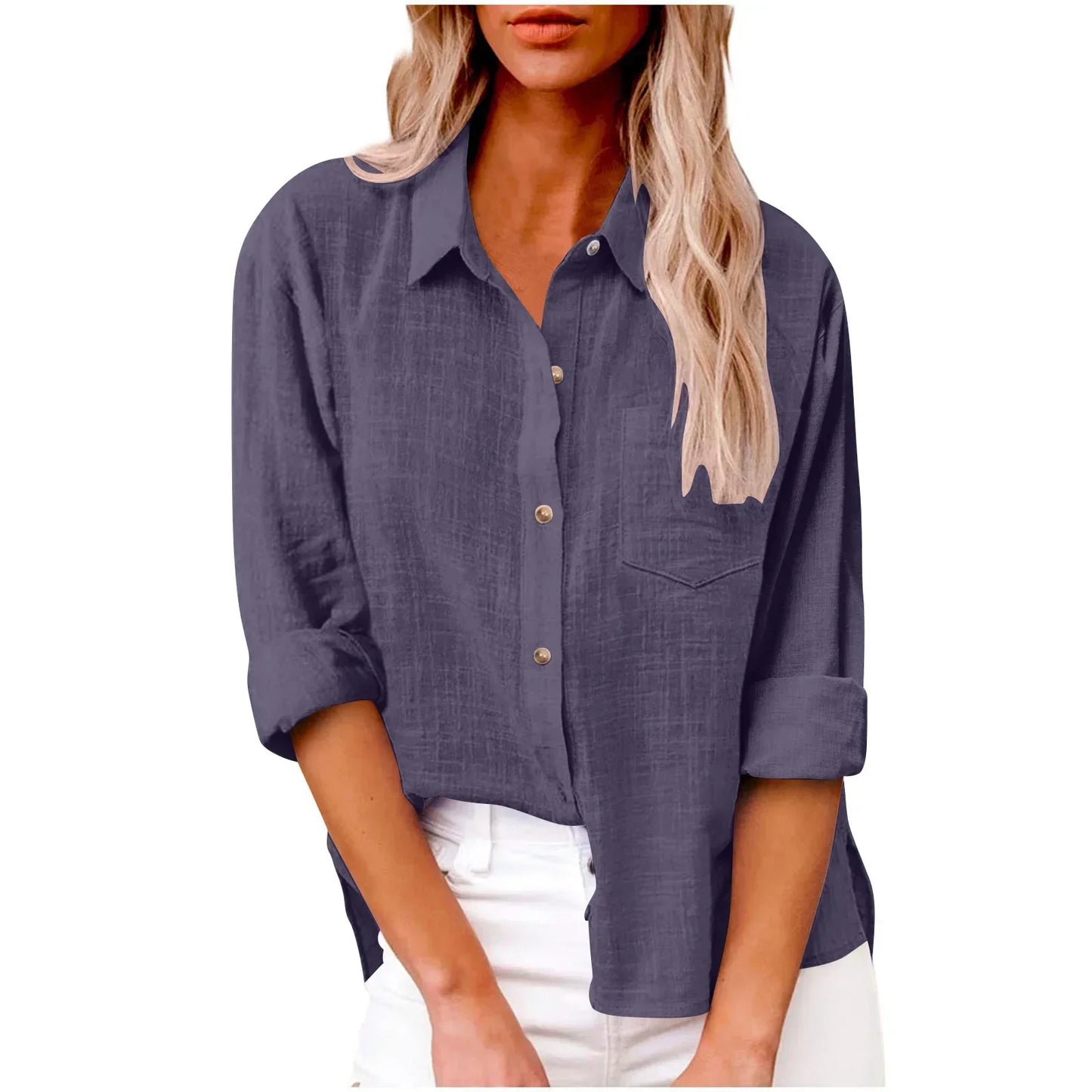 Cotton Linen Long Sleeve Shirts for Women T Shirt Solid Fashion T-Shirt Woman Clothes Tshirt Elegant Casual Tops Tees Streetwear