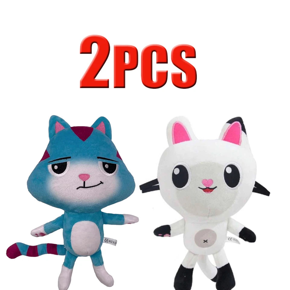 25cm 7-piece Gabby doll house plush toy cartoon stuffed animal mermaid cat mermaid plush doll children's Christmas gift