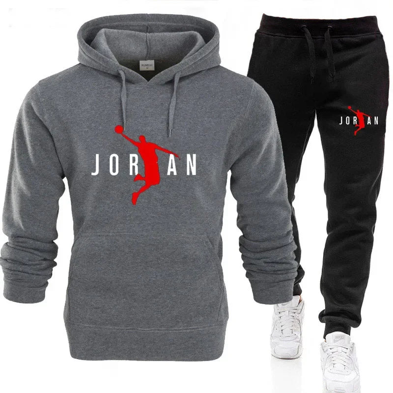 2025 Men's Fitness Jogging Casual sportswear Set, Spring and Autumn fashion hoodie + sports Pants two-piece set