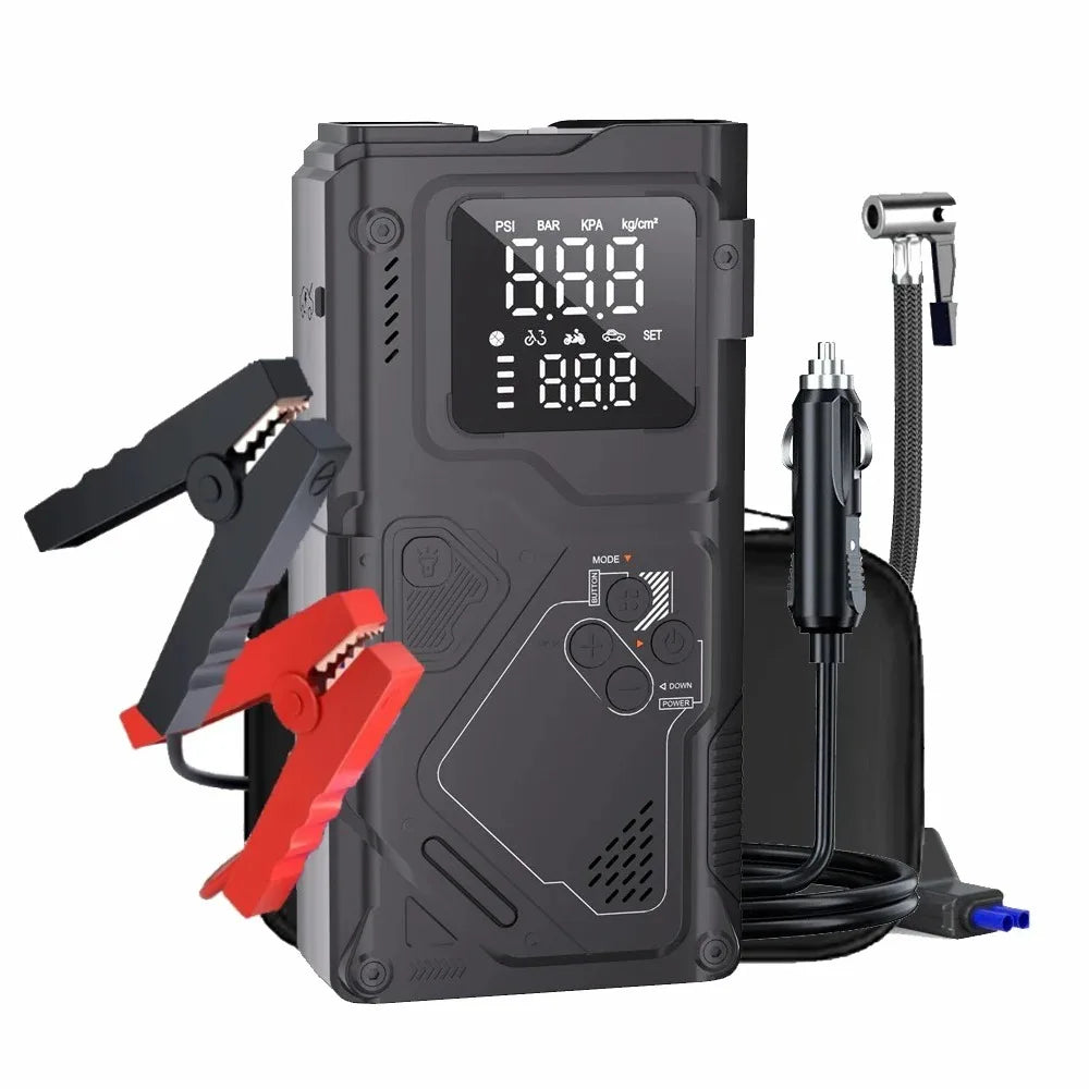 YINGBOOST Car Jump Starter with Air Pump Peak 5000A Booster &150PSI Tire Inflator with DC Power Cord Power Bank 400LM LED Light
