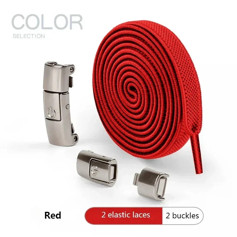 No Tie Shoe Laces Press Lock Shoelaces Without Ties Elastic Laces Sneaker Kids Adult 8MM Widened Flat Shoelace for Shoes