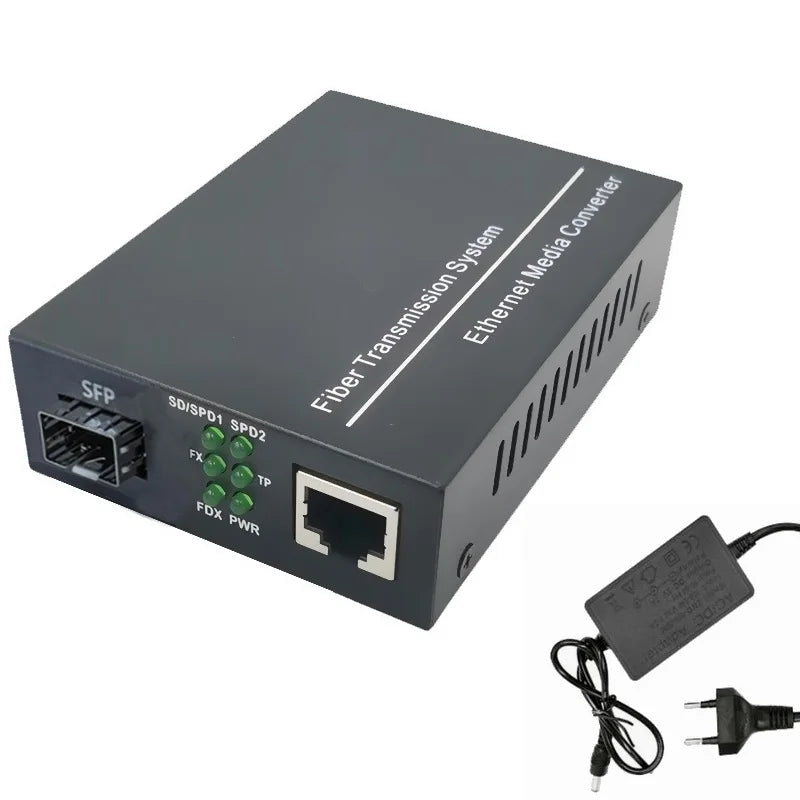 Gigabit SFP LC Multimode Module Fiber to RJ45 Ethernet Media Converter Fiber Optic Transceiver with 1.25G SFP LC Module