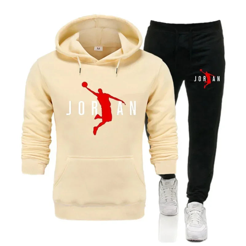 2025 Men's Fitness Jogging Casual sportswear Set, Spring and Autumn fashion hoodie + sports Pants two-piece set